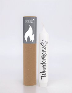 Conische kaars, wit/antraciet "SPARKLERZE"