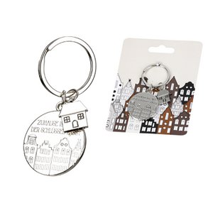 Key ring round city lights, height 7.5 cm