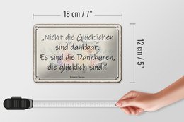 Tin sign saying 18x12cm not happy are grateful decoration