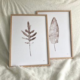 Póster monoprint blad I NETTEG