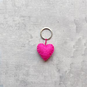Keyring heart pink