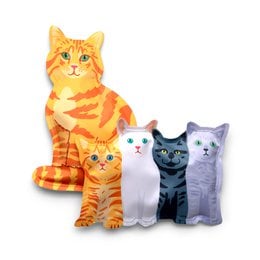 "Soft, plush cat-shaped ice packs in a variety of colors and patterns, perfect for diaper bags or coolers."
The image shows a set of soft, plush cat-shaped ice packs in various colors and patterns, including orange, gray, and white. The ice packs appear to be designed for use in diaper bags or coolers, providing a fun and functional way to keep items cool. The product title "ICEPADZ | Soft ice packs - Kitty" suggests these are cat-themed ice packs intended for use in diaper bags or similar products.