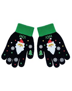 Handschuhe – Schwarz mit Weihnachtsmann