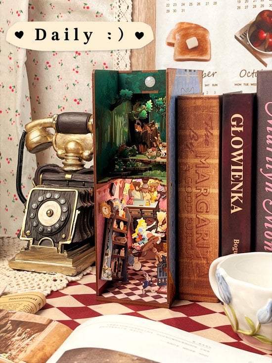DIY Boek Nook Alice in Wonderland Boeksteun Hout Kit