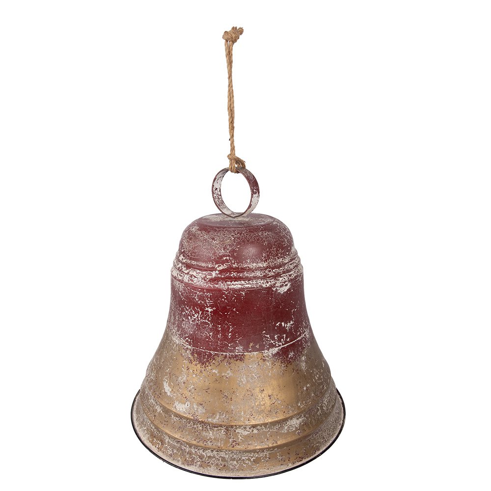 Kerstdecoratie Beeld Bel Ø 52x56 cm Rood Metaal Beeld