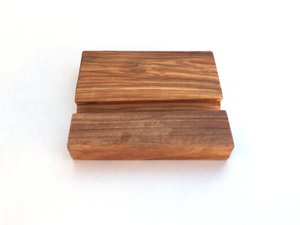 Smartphone tablet holder cell phone stand rectangle made of olive wood