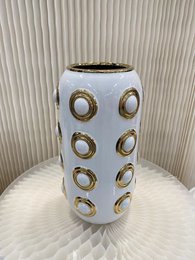 Gyldne 4-cirkel vase (CV11617-14WIT)