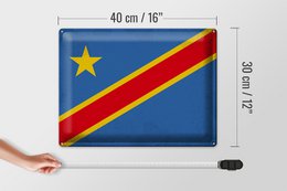 Tin Sign Flag DR Congo 40x30cm Flag Congo Vintage