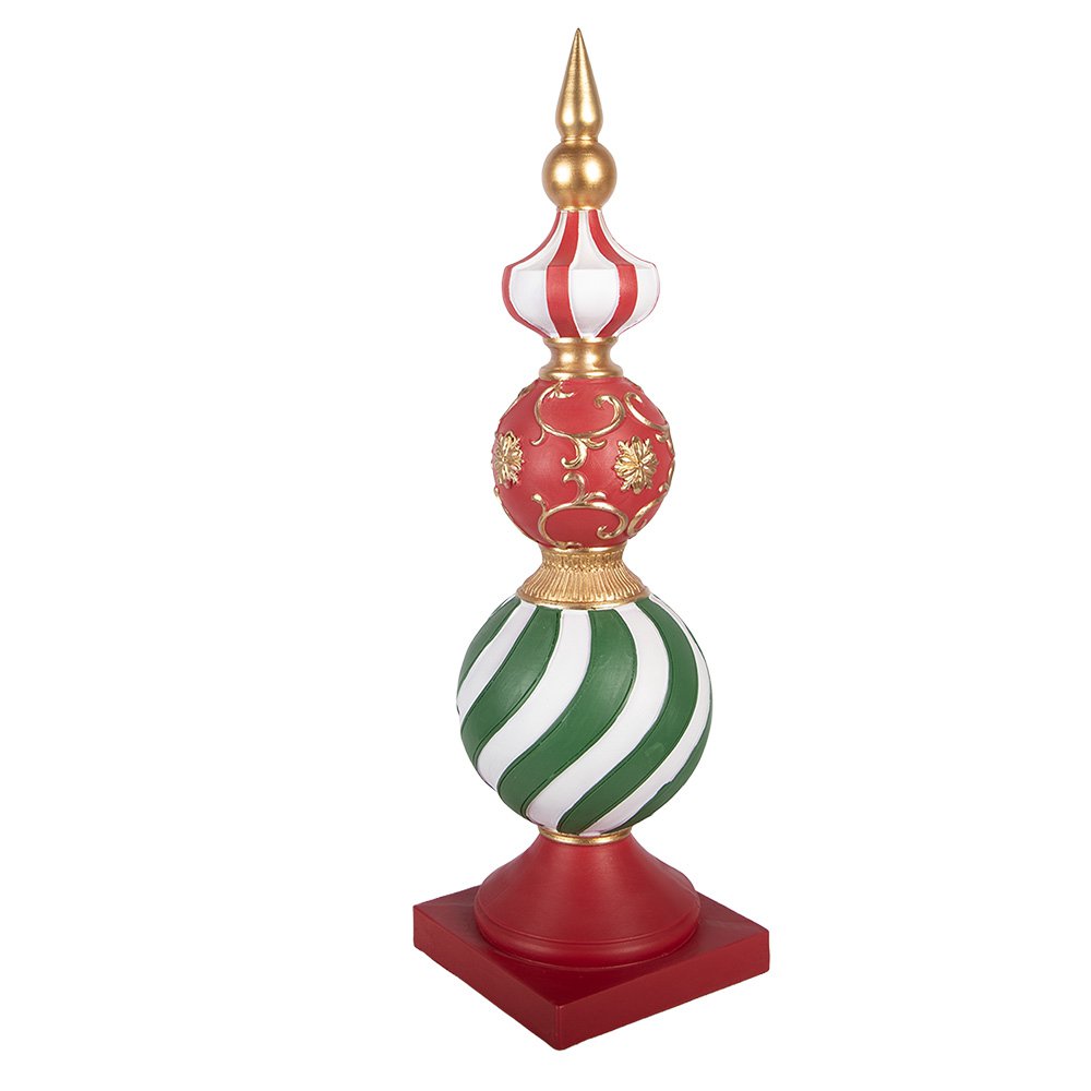 Kerstdecoratie Beeld Kerstbal 16x16x56 cm Rood Kunststof