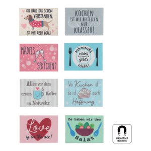 Magneet met spreuk van vilt, 8-voudig, kleurrijk (B/H) 9x6cm