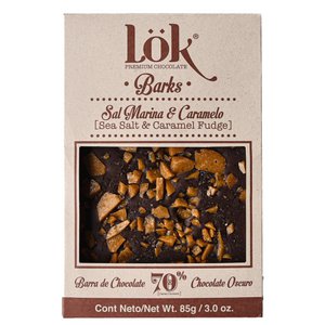 Donkere chocoladereep met karamel en zeezout | 70% cacao | 85 g