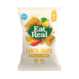 Lentil chips with chili and lemon flavors. Crunchy, savory, and made with real ingredients.