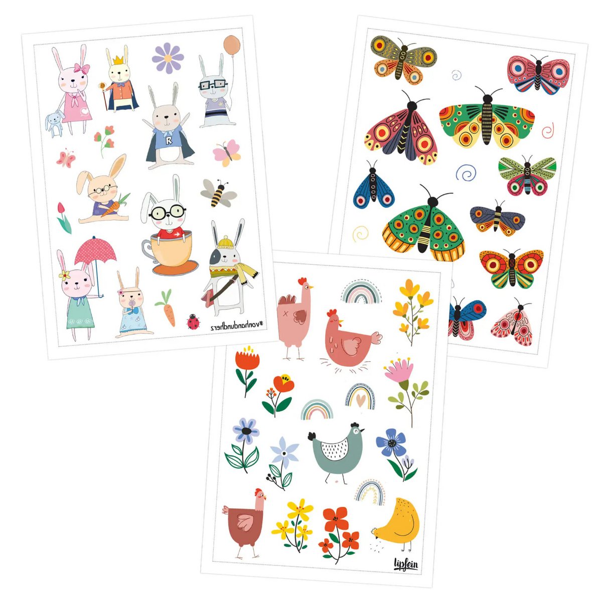 Frühlingsfreu(nd)e - Nachhaltige Kindertattoos - 1 VPE - 6 Stück