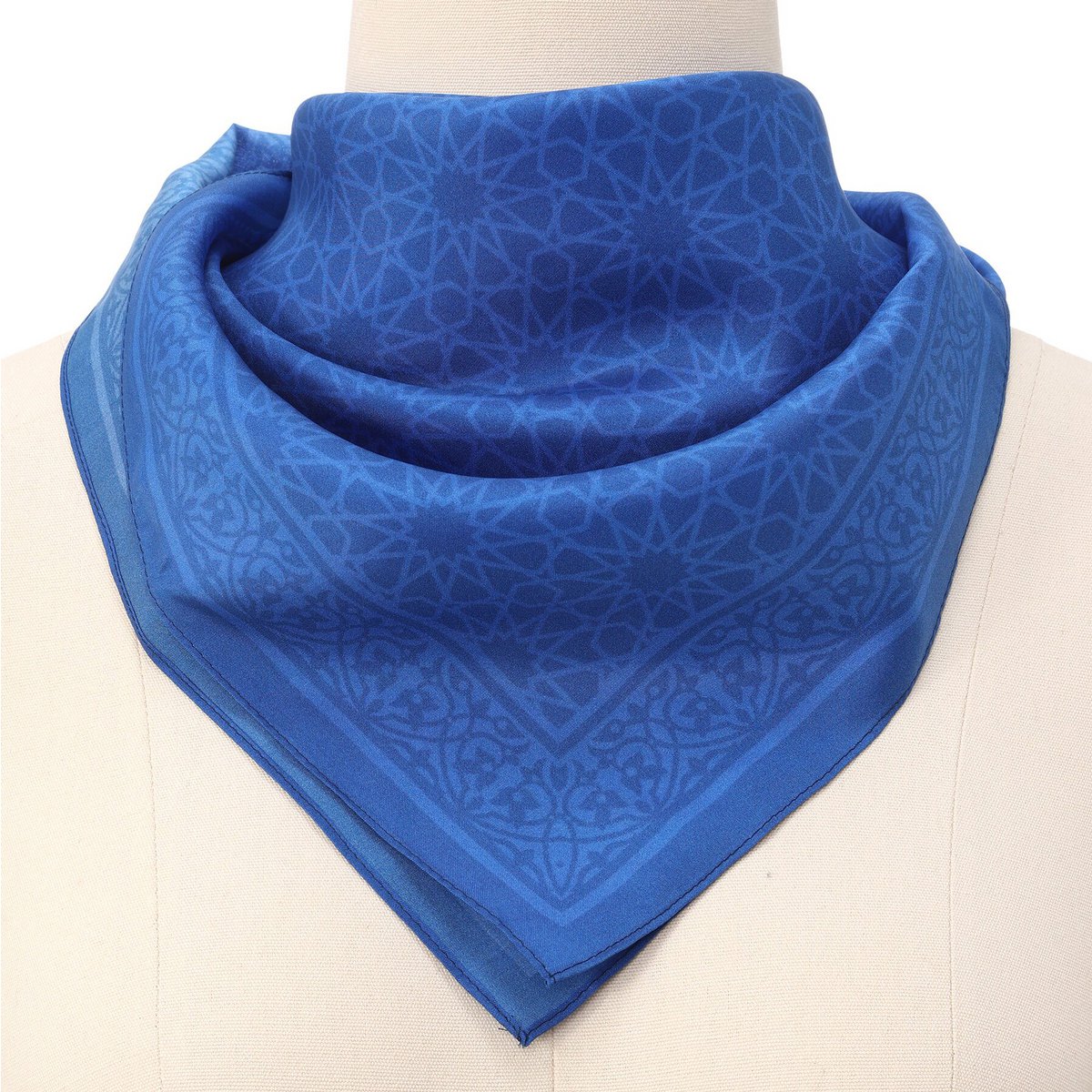 Blue Square Silk Scarf Dalila v1