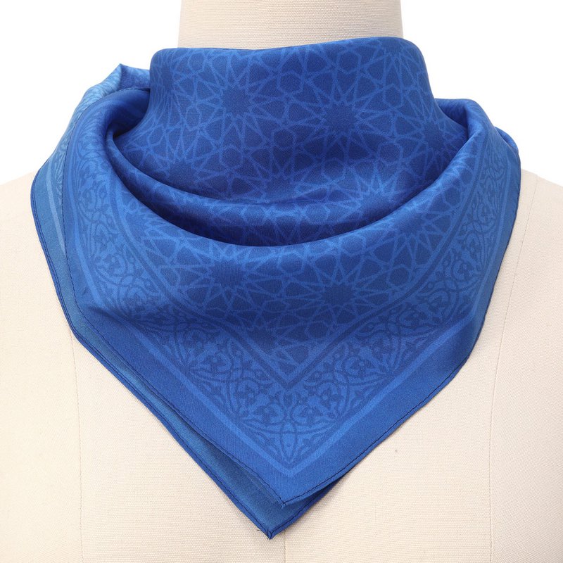 Blue Square Silk Scarf Dalila v1