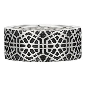 Ring 925/- Sterling Silber oxidiert-poliert Mosaik