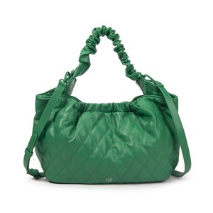 Vegan leather coat bag Emeraud green Carin