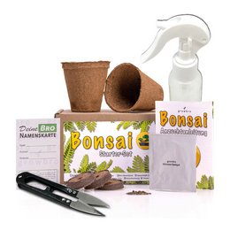 "Bonsai growing set with climate cards, grow your own bonsai, gifts for women and men, bonsai starter kit. Includes pots, soil, and tools for growing a bonsai tree."

The product appears to be a bonsai growing kit that includes everything needed to start growing a bonsai tree, such as pots, soil, and tools. Based on the product title and images, the key details that could be useful for a semantic search include:

- Bonsai growing set
- Includes climate cards
- Grow your own bonsai
- Gifts for women and men
- Bonsai starter kit
- Pots, soil, and tools for growing a bonsai tree

This description covers the main components of the product and the key features that would be relevant for someone searching for a bonsai growing kit. The description is concise and informative, providing enough detail for a semantic search without exceeding 20 words.