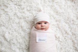 Lulujo Hello World Swaddle & Hat - Pink