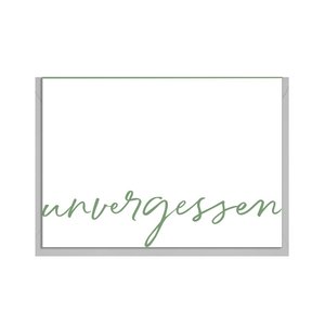 Folded card across, unforgettable