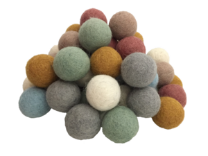 Earth Felt Balls 3.5cm/ 49 pieces