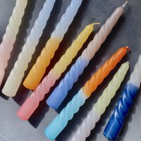 4 Dinner candles - Twisted & Dip Dye - Lovers in Paris