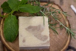 Soothing Spearmint Shampoo and Conditioner Bar - Natural, handmade bar with spearmint and other botanical ingredients for a gentle, nourishing cleanse.