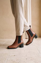 GRACE CUOIO - Leather Heeled Ankle Boots