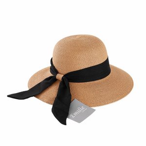 Hat with bow brown