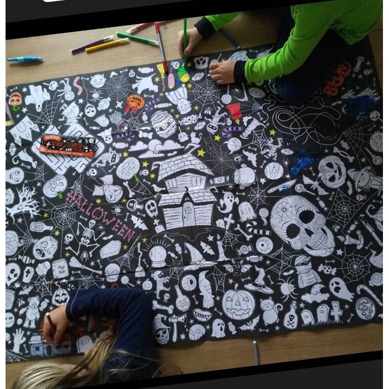 Ausmal-Tischdecke aus Papier - Motiv "Halloween"