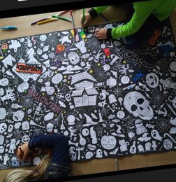 Ausmal-Tischdecke aus Papier - Motiv "Halloween"