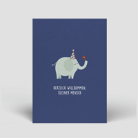 Postkarte - Elefant zur Geburt - Nr. 90