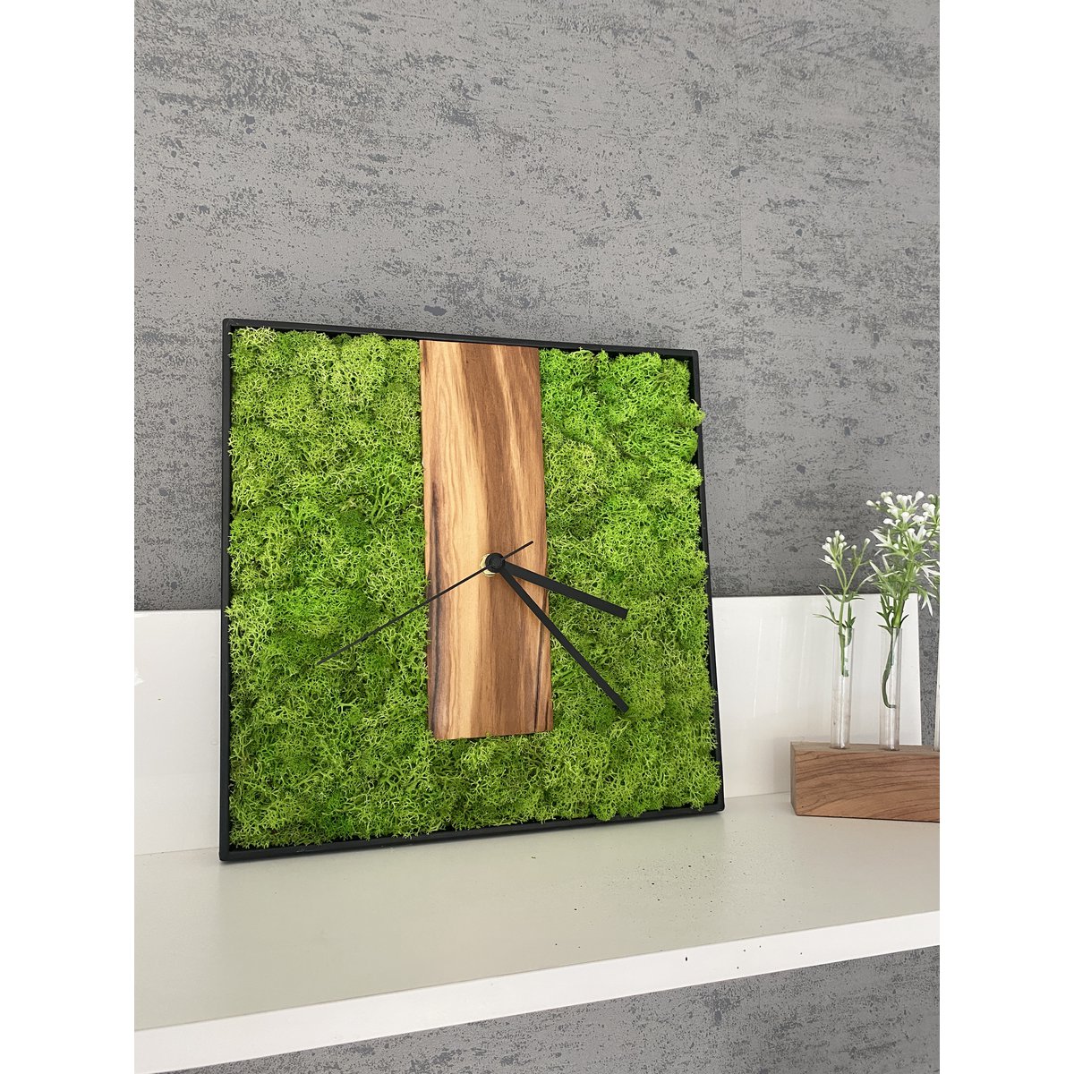 Wanduhr Olivenholz Moos Online-Großhandel Orderchamp