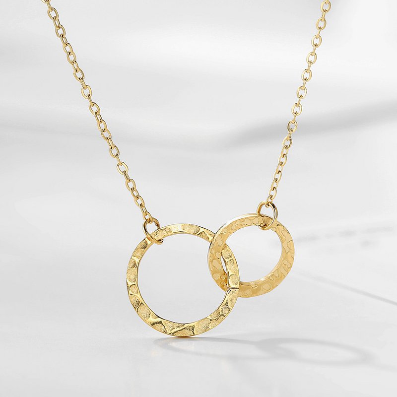Forgyldt "DOUBLE CIRCLE" halskæde