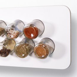 Especiero blanco · con 16 vasos · contrachapado de abedul · Frente HPL blanco