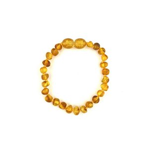 Baby/Child – Amber bracelet – round beads – 14cm - Honey