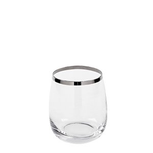 Whiskyglas PLATINUM2 drinkglas glas geplatineerd zilver transparant Ø10 cm H10,5 cm