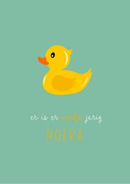 Elegant birthday card with a hand-drawn illustration of two champagne flutes clinking together. The card has the word "Proost" written in cursive script, which means "Cheers" in Dutch.