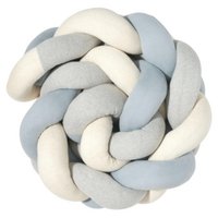 Light blue trio braided bed bumper knitted