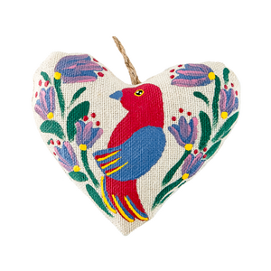 Vanilla heart with a pink bird