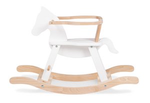 Schaukelpferd „Pinolino“ mit Ring, weiß/natürlich