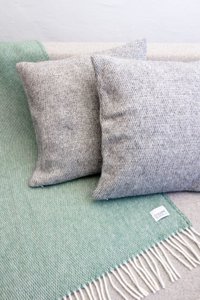 Wollen deken/knuffeldeken pickstitch greenstone