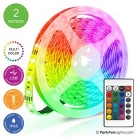 PartyFunLights - LED Strip - Multi-Color RGB - Werkt op USB - 2 Meter Copy