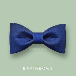 A navy blue bow tie with a textured, patterned design. The bow tie has a classic shape and appears to be made of a high-quality material.
