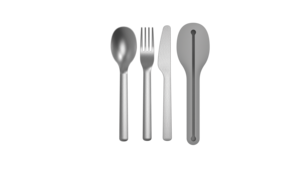 LEO Set reisbestek grijs