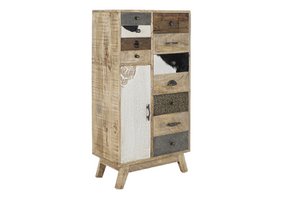 CHIFONIER MANGO PIEL 55X30X110 PELO MARRON MB189849