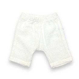 Ecru baby pants with a relaxed, comfortable fit. Made from soft, breathable cotton fabric. Features an elastic waistband for easy dressing.