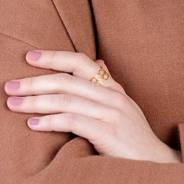Åben rustfri stålring i guld, rosaguld & sølv • justerbar i størrelse / allergivenlig / vandtæt