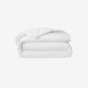 Alegria White Cotton Percale Duvet Cover