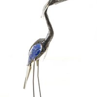 METAL NEW SMALL NATURAL BLUE HERON